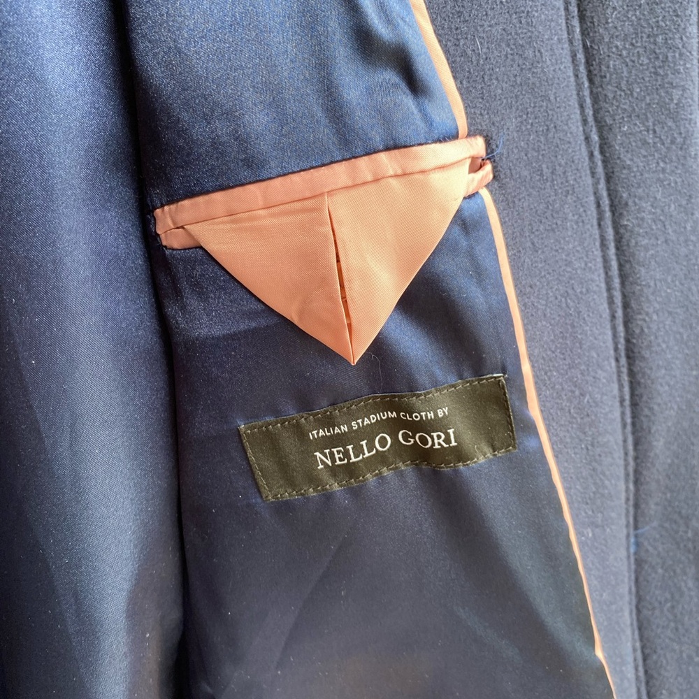 🆕 J.Crew Long Toscana Coat in NAVY Sz Petite 10 - Picture 14 of 15